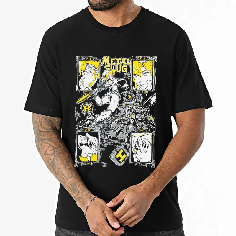 

Metal Slug inspired Men's classic tee Heavy Machine Gun Arcade Gift T shirt Full Army Shooting War Game Graphic clothes S-6XL