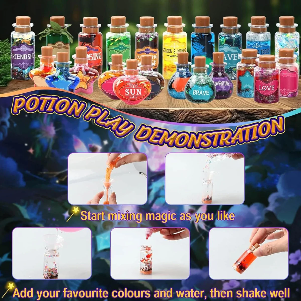 ชุดน้ำยาเวทมนตร์ทำมือสำหรับเด็ก ของเล่นเสริมทักษะ STEM ฝึกฝนทักษะการปฏิบัติจริง