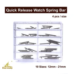 40 pieces of 12-21mm Quick Release Stainless Steel Watch Accessories Spring Bars Pins Lugs Ideal for Watch Makers Repair Tools