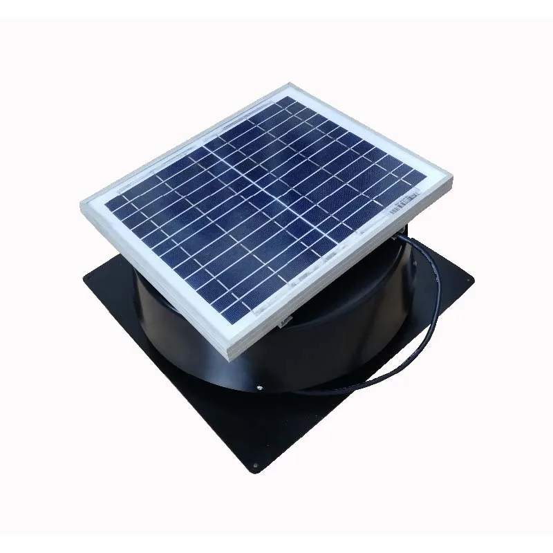 Solar Attic Exhaust Fan Roof Mounted Ventilator 660cfm for Mobile Toilet Greenhouse  Small Farm House Pet House 5 years warranty