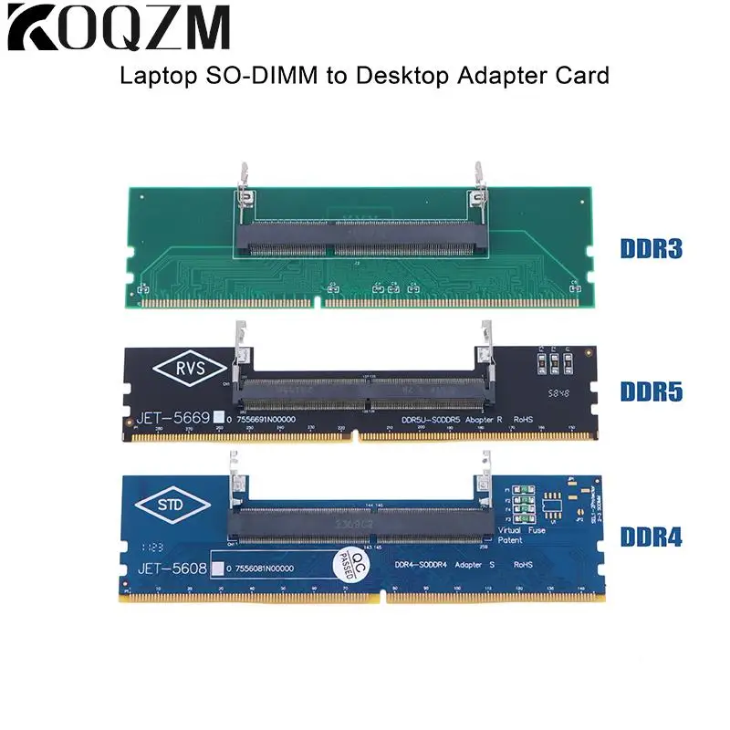 

DDR3 DDR4 DDR5 Laptop SO-DIMM To Desktop Adapter Card Converter Memory RAM Connector Adapter Desktop Riser Card Test Card