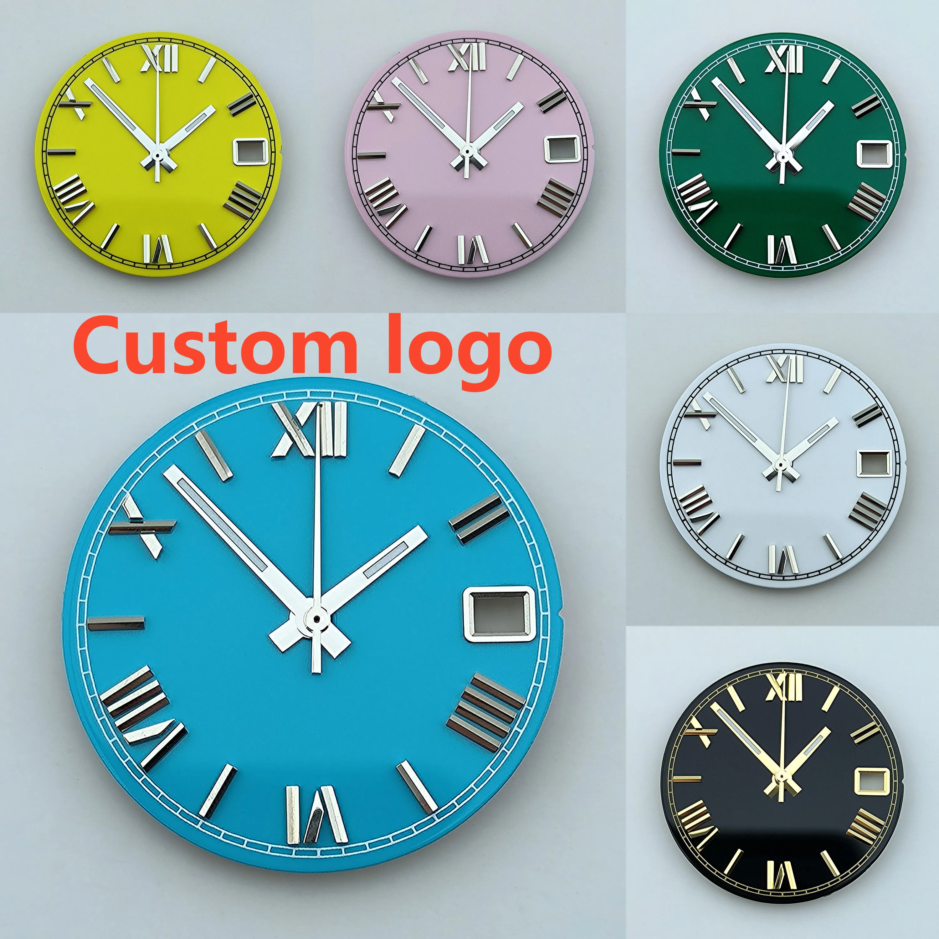 watch dial N H35 dial Custom logo 28.5mm Roman numerals dial No luminous fit N H35/N H36 movement watch accessories repair tools