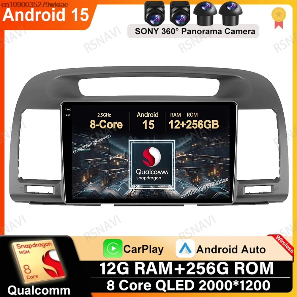 

Android 15 For Toyota Camry 2002 2003 2004 2005 2006 Car Radio GPS Viedo Player Stereo Qualcomm Wireless Carplay Auto Navigation