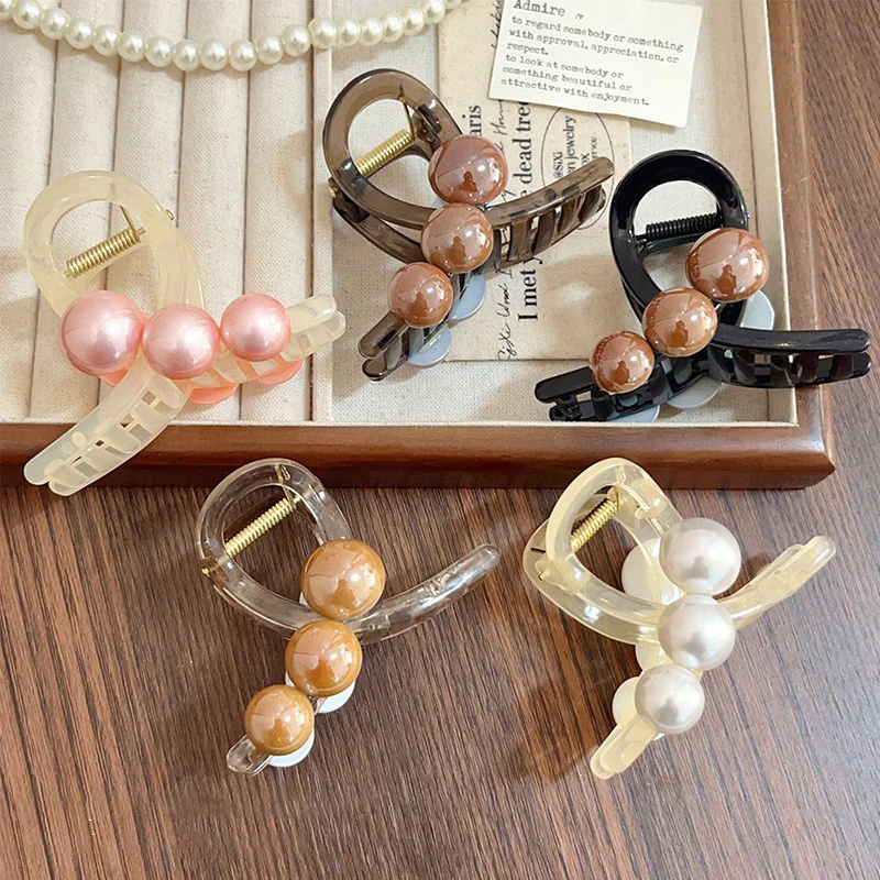 Korea Pearls Cross Hair Claws Crabs For Women Girls Sweet Hair Ornament Barrettes Hair Clips Hairpin Fashion Hair Accessories image 6