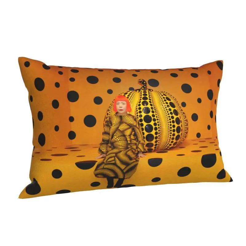 Custom Modern Yayoi Kusama Pumkin Bed Cushion Cover Polyester Abstract Art Throw Pillow Case Rectangle