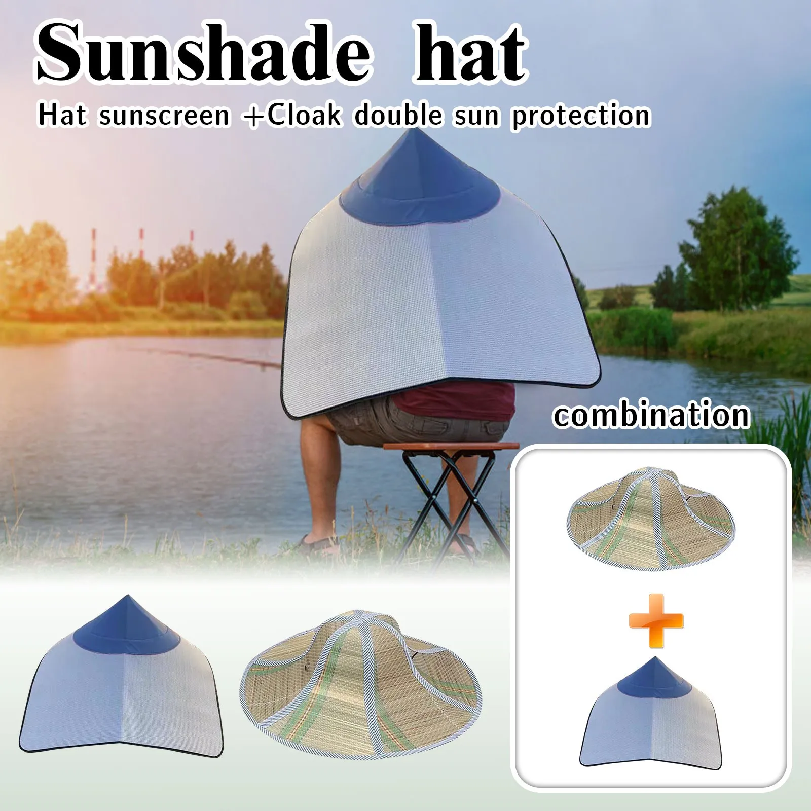 

Summer Outdoor Insulation Thickening Dry Farming Planting Flower Picking Tea Picking Sun Protection Bamboo Hat Cloak Thi