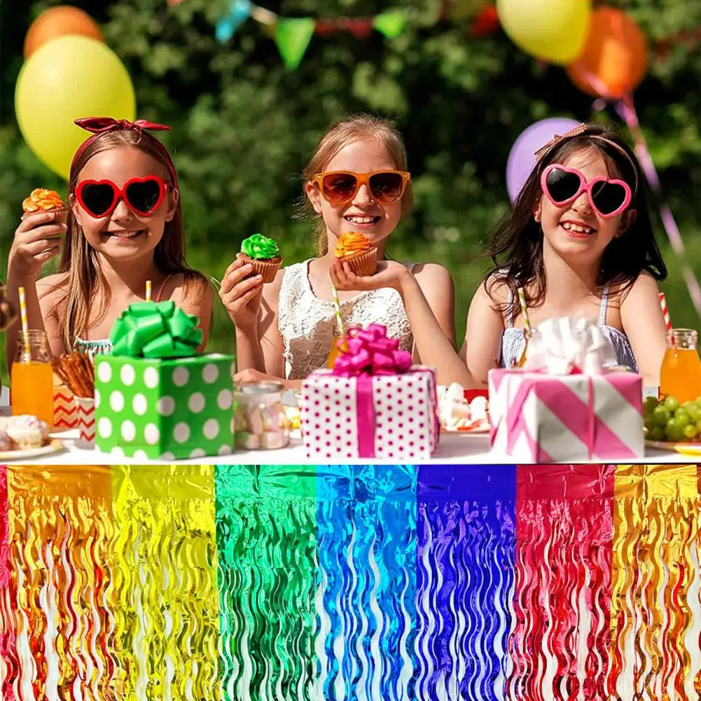 Jupe de Table à Franges Réutilisable, Décoration Imperméable pour les Fêtes de Plage, Tables Rondes et Rectangulaires