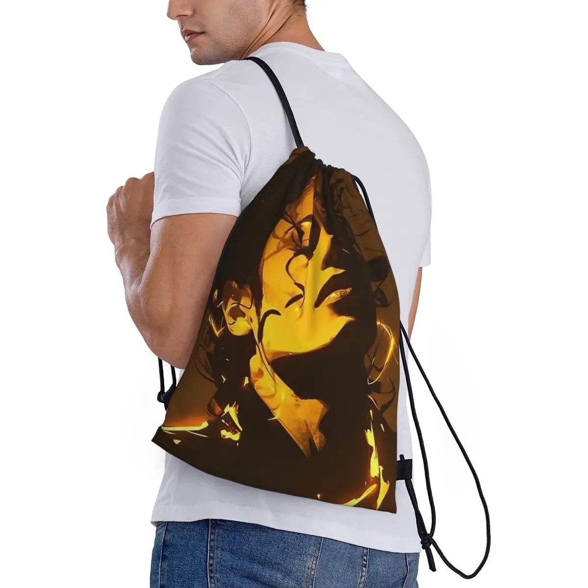 

The King Of Pop Michael Jackson Backpacks Casual Drawstring Bundle Pocket Sports Bag Book Bags for Man Woman School