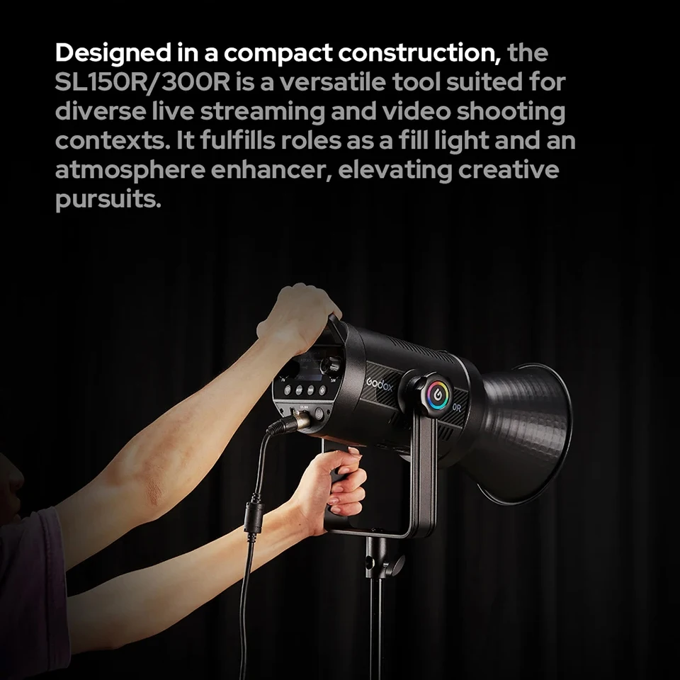 Godox Vollfarb-LED-Fülllicht SL150R RGB 2500–10000 K COB-Videoleuchte CRI 95+ TLCI 96+ Bowens Mount Fotografielampe