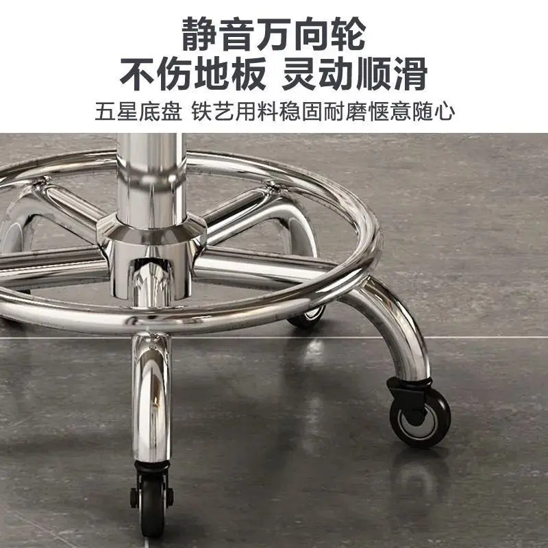 Adjustable Height Rolling Stool with 360° Swivel Casters – Mobile High Stool for Kitchen, Office , Compact Adjustable Work Bench