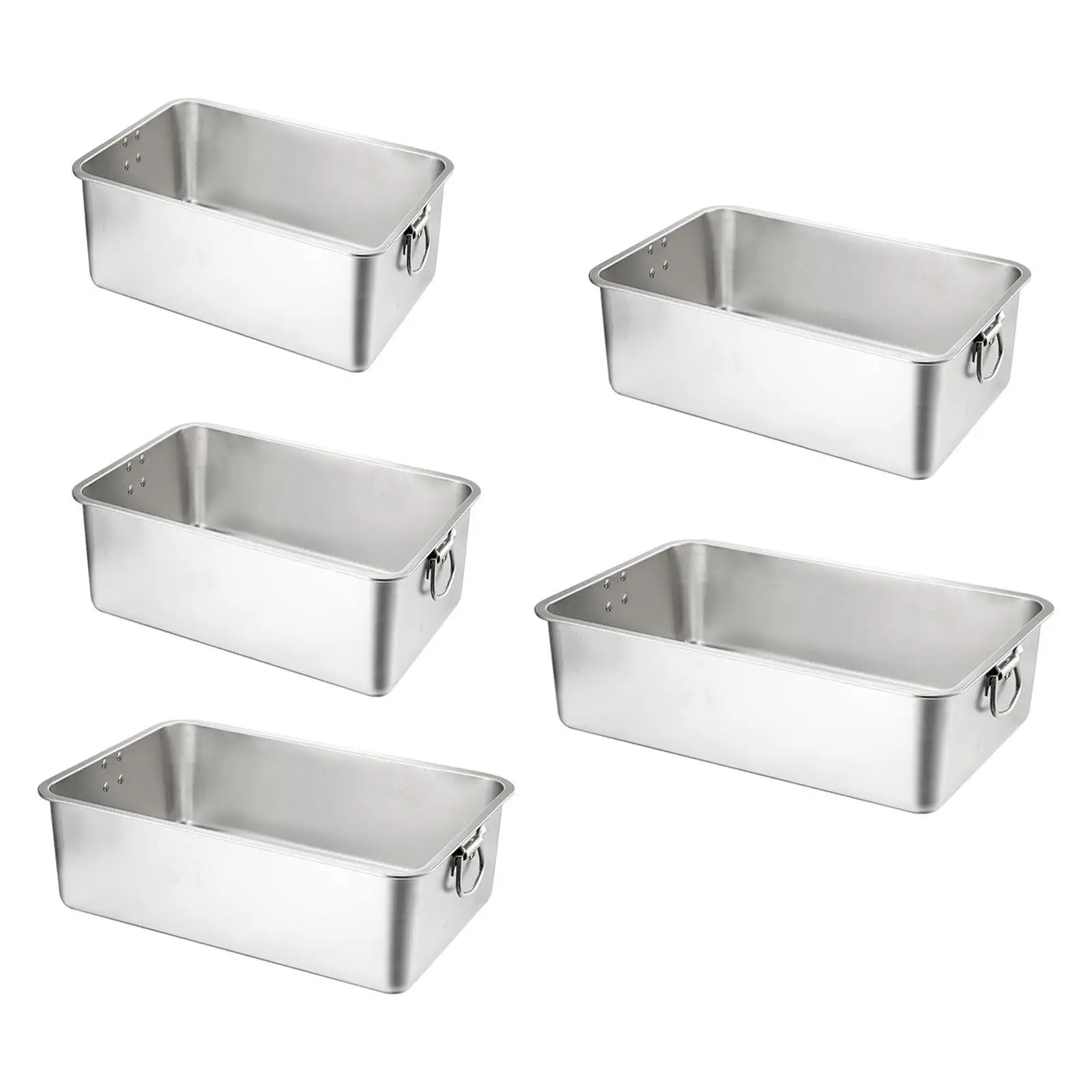 Stainless Steel Litter Sand Box High Side Catering Food Pan Kitten Toilet Indoor