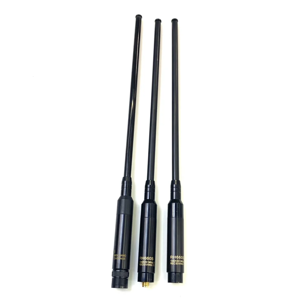 RH660S handheld UV dual-section antenna walkie-talkie pull rod can be extended by 1.08 meters with high gain.