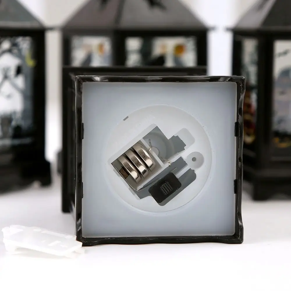 خمر الساحرة هالوين الرياح فانوس الغراب البومة الشمعدان مصباح الرياح LED قلادة صغيرة محمولة باليد