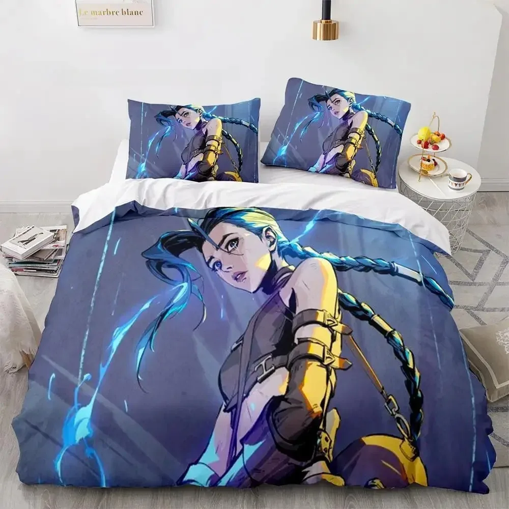 Anime Good Game Jinx Bedding Set Single Twin Full Queen King Size Bed Set Adult Kid Bedroom Duvet cover Sets ropa de cama Kawaii