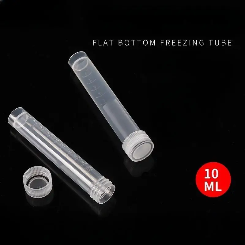 

50 шт./лот лабораторная пластиковая криовиальная трубка для замораживания 10 мл криотрубка с резьбовой крышкой для школьных экспериментов