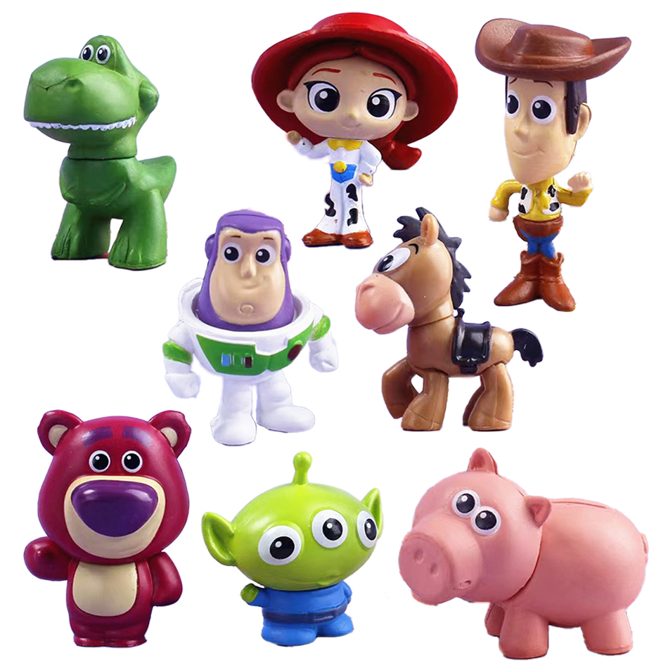  2026 Toy Story 4 Characters Woody Buzz Lightyear Q version Action Doll Children Toy Mini Figurine Birthday Anime Decoration Gift 