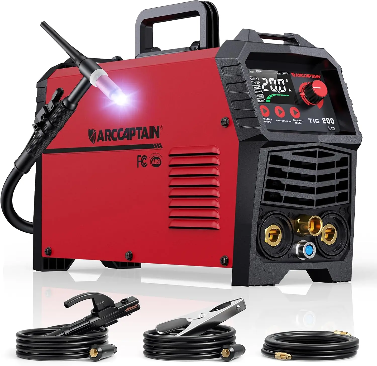 

200A Dual Voltage TIG/Stick Welder with LED Display, 2T/4T Function and High Frequency Start
