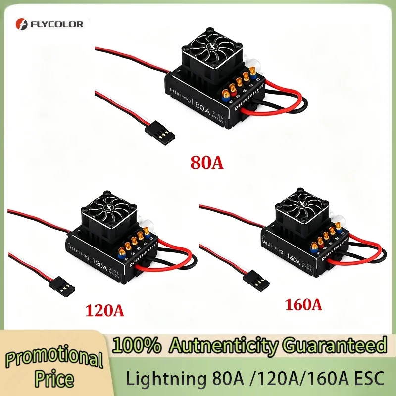

Flycolor Lightning 80A 120A 160A RC Car ESC Brushless Electronic Speed Controller 2-3S for RC Racing Speeding
