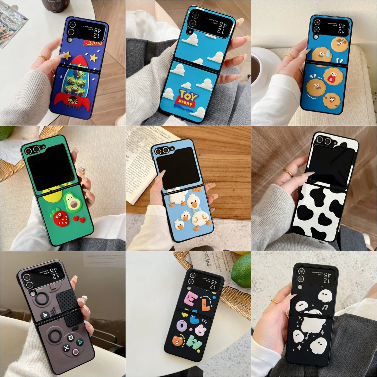 Cute Cartoon Toy Story Anime Role Phone Case for Samsung Galaxy Z Flip 4 ZFlip 5 5G Soft Lovely Folding Screen Protective Cover