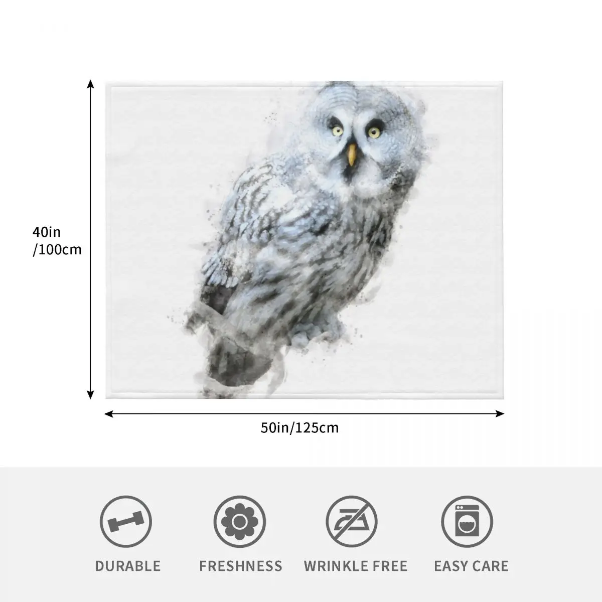 بطانية رمي البومة الرمادية الرائعة، أريكة مزخرفة، أريكة شتوية، كيس نوم لبطانيات الأريكة #4