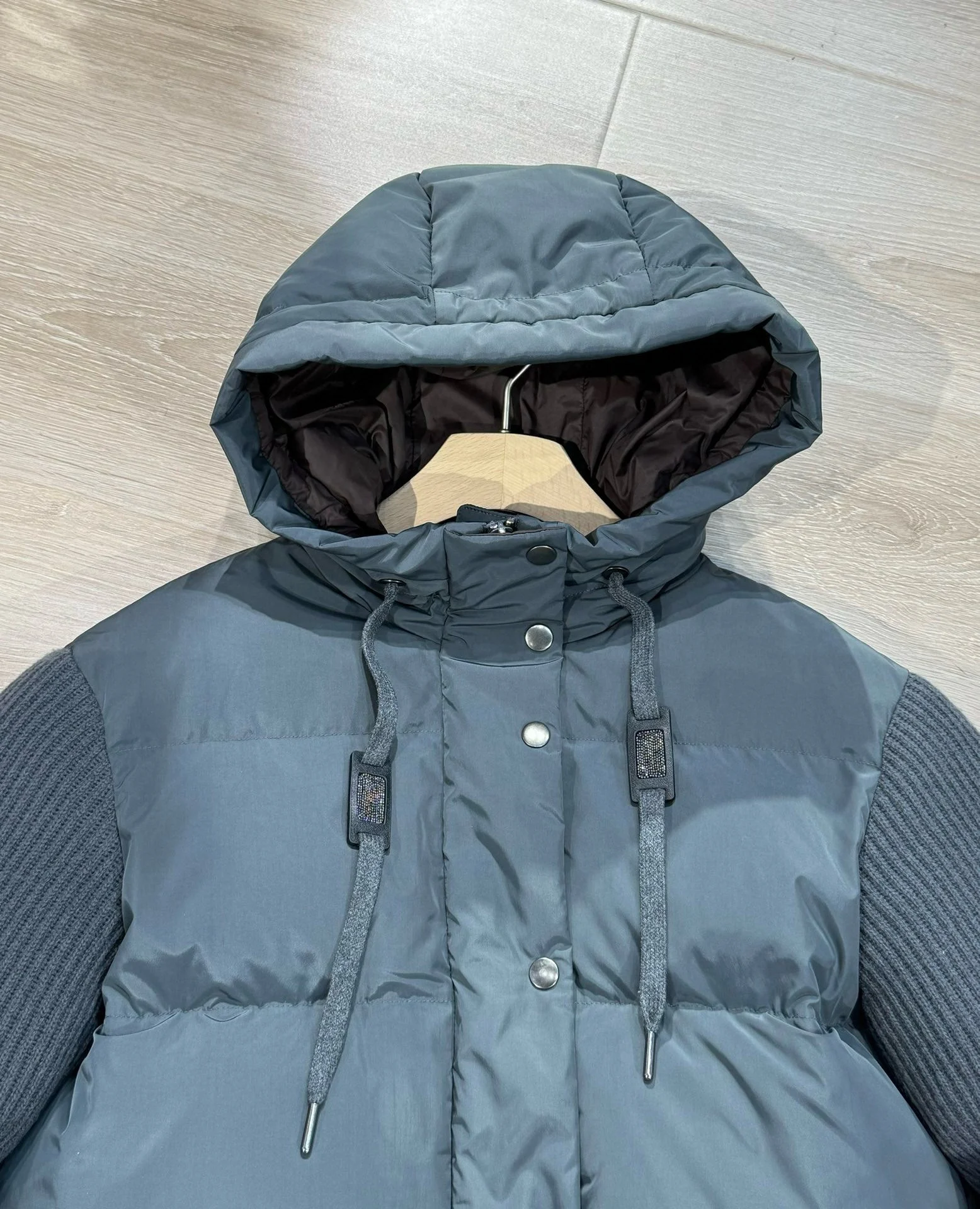 Woman Clothing Winter Down Jacket High Quaity Cashmere Spliced 90% White Goose Down Jacket Female