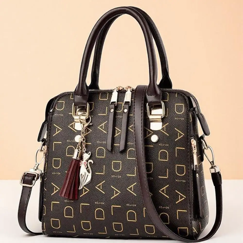 

Trendy Women's Large Capacity Crossbody Shoulder Bag Stylish Print Design Casual Handbag for Work Shopping Dates