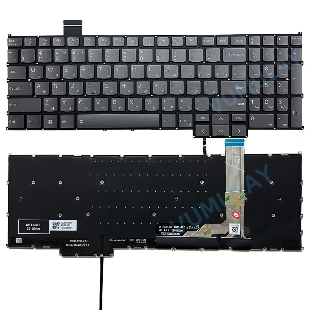 Imagem -04 - Teclado Retroiluminado dos Eua Russo para Lenovo Thinkbook 16 G6+ Imh Ahpg5+ Aph Arp Aro Irhg7 Arp Iml g6 Irl Abp 16p g5 Irx g4 Irl Irh Ph5cl Sn21l31149 Lcm22h53us