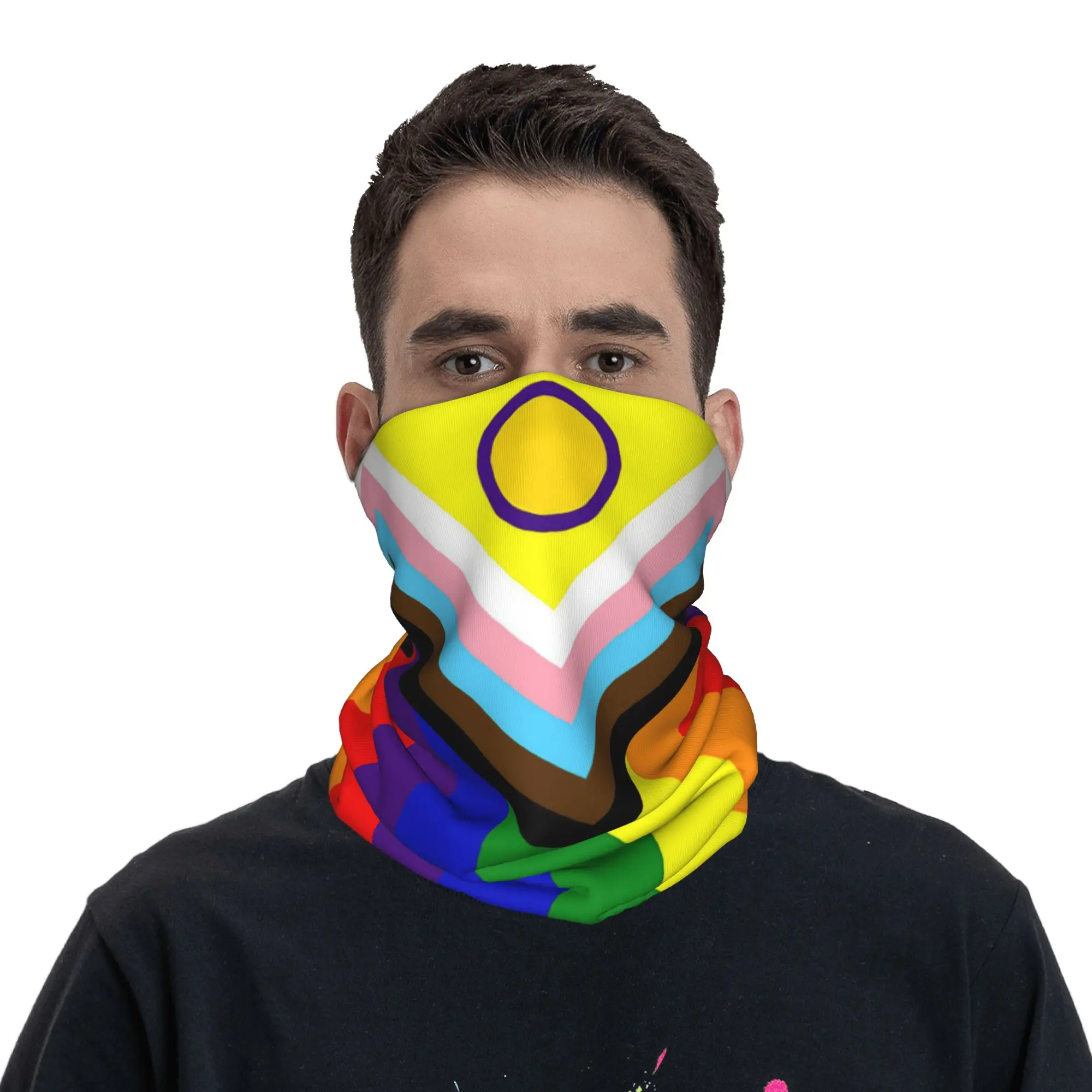 Bisexual Pride LGBT Bandana Neck Gaiter Pink Blue Rainbow Gay Friendly Wrap Scarf Multi-use Headband Running Unisex Adult view 2