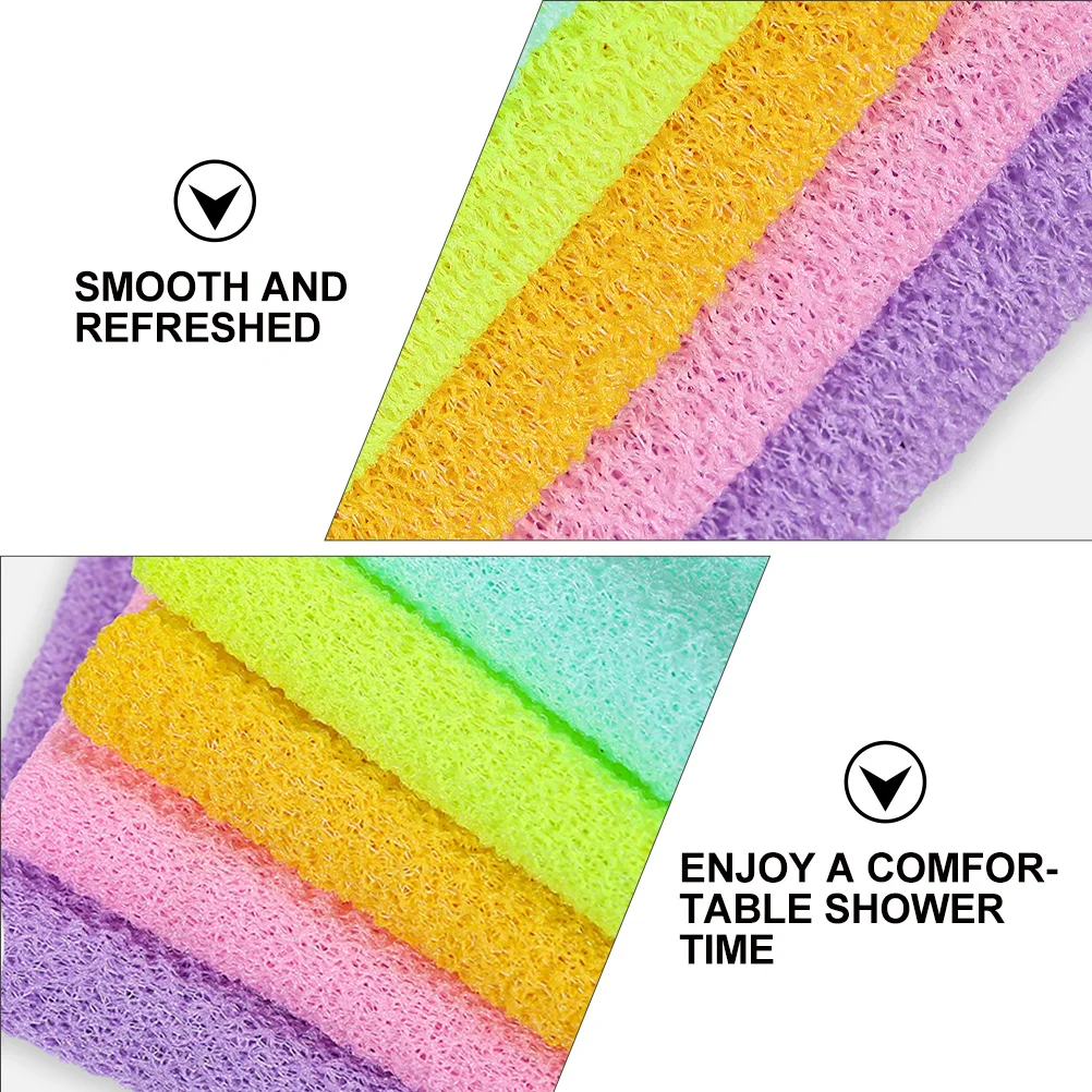 

1Pcs Exfoliating Bath Cloth Stretch Shower Towel Drawstring Back Scrubber Wash Towel Portable Bath Body Massager