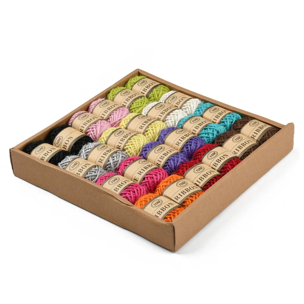 12 Colors Jute Cord  Jute String  Jute Twine  Fixed Color  Mixed Color  2mm  about 10.93 yards(10m)/roll  2 roll/color