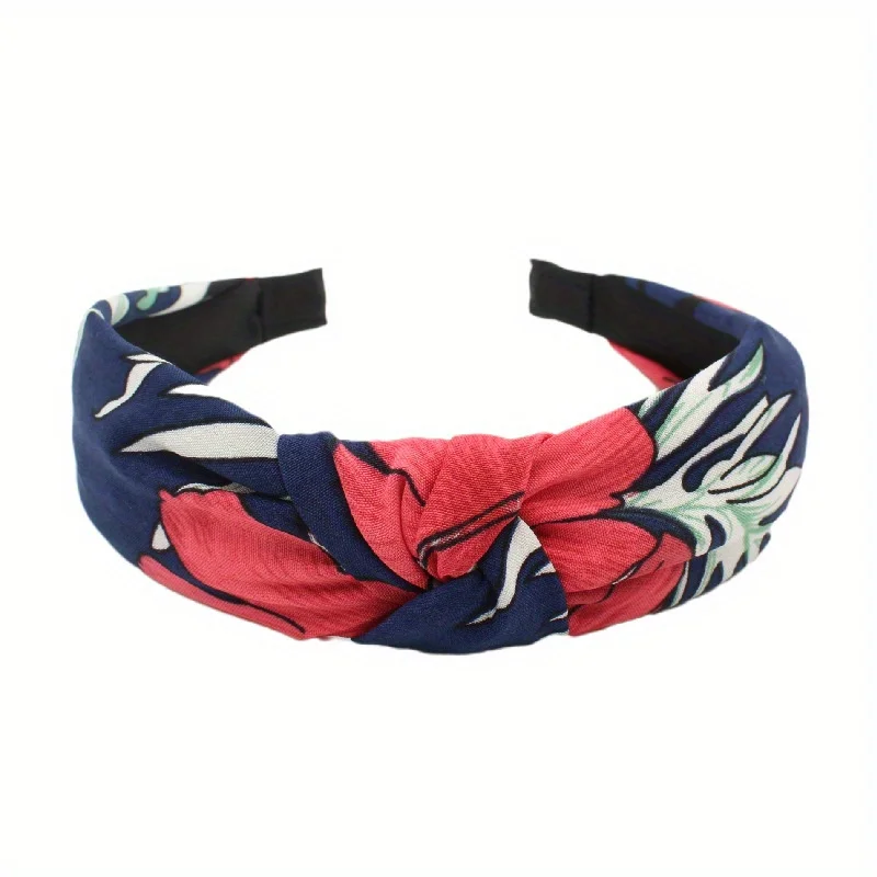 

Elegant Knotted Hair Hoop Printed Pattern Multi-Functional Headband for Women Girls Home Daily Hair Accessories
