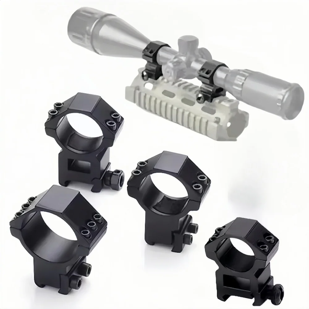 2 Stück Zielfernrohrhalterungen Ø 25,4/30 mm für Zielfernrohre, Teleskope, taktische Taschenlampen, 11/20 mm Picatinny-Schienenmontage, Jagdzubehör – Detail 3