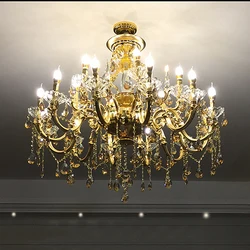 Gold Chandelier Classic LED Crystal Chandeliers Lamparas De Techo Colgante Moderna Lighting Modern Lighting Hanging Chandelier