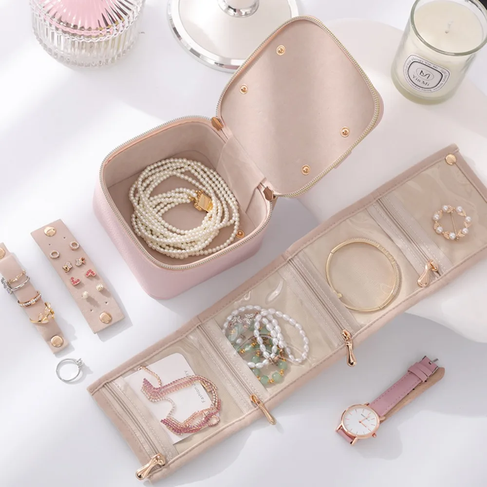 

Изысканная коробка для хранения ювелирных изделий, косметичка для демонстрации ювелирных изделий, складной рулон для ювелирных изделий, удобный портативный органайзер для ювелирных изделий, ожерелье