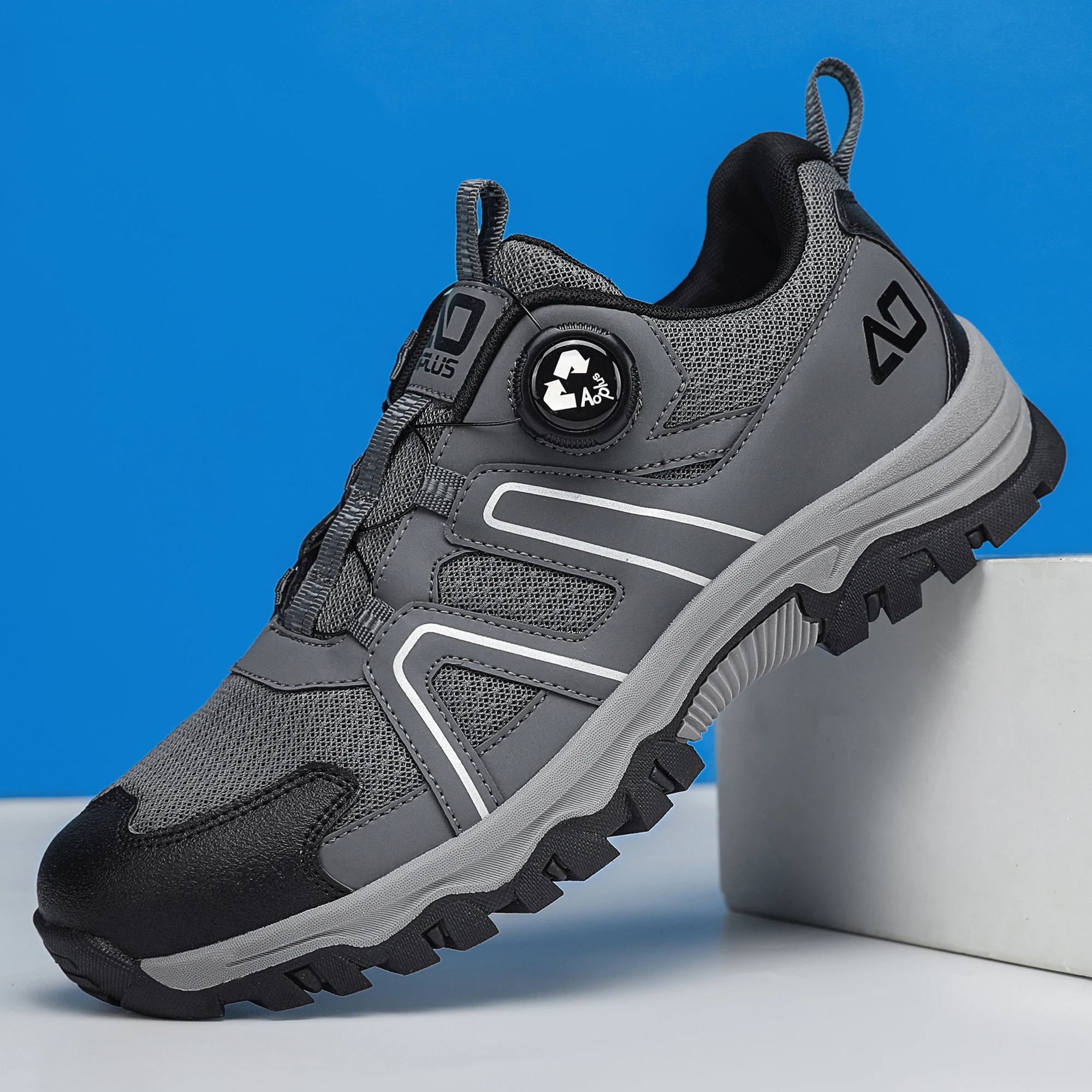 أحذية المشي لمسافات طويلة الجديدة للرجال، أحذية رياضية مريحة للمشي والرحلات في الهواء الطلق، أحذية متينة للسفر باللون الأسود والرمادي والكاكي عالية الجودة #3