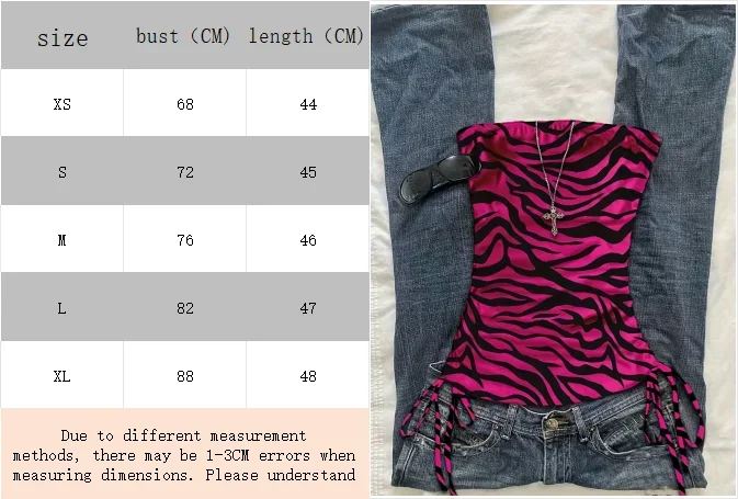 Cropped-Top für Damen, Sommerurlaub, plissierte Weste mit Leopardenmuster und Schnürung, ärmelloses Top mit Zebramuster, rosa Top mit Zebramuster – Detail 1