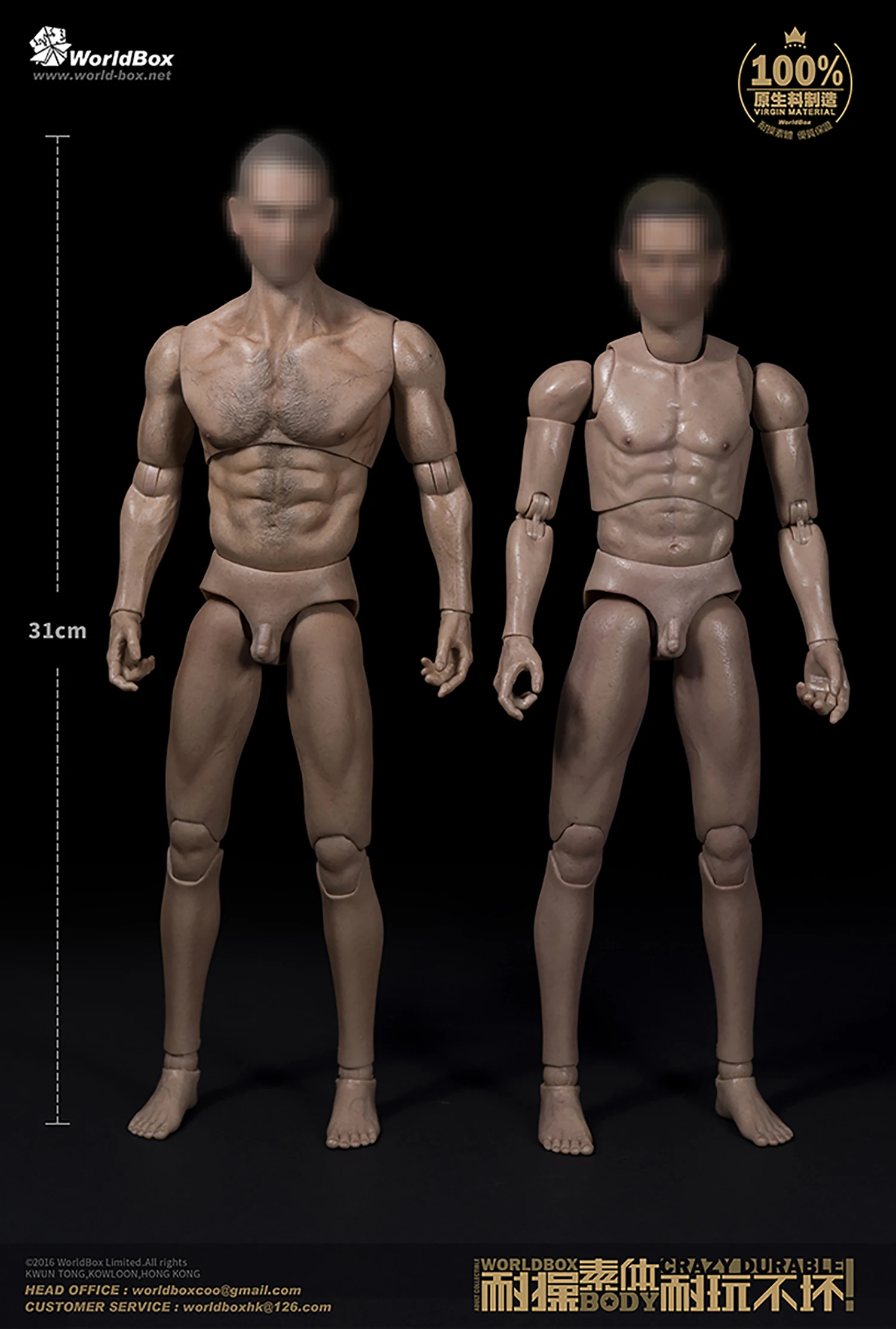 

WorldBox 1/6 AT012 Wide Shoulder Wolf Man Muscle Action Figure Body