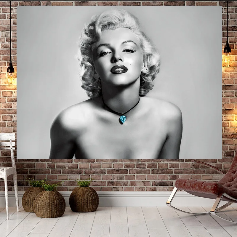 

Vintage Marilyn Monroe DIY Wall Tapestry Hippie Flower Wall Carpets Dorm Decor Wall Art Decor