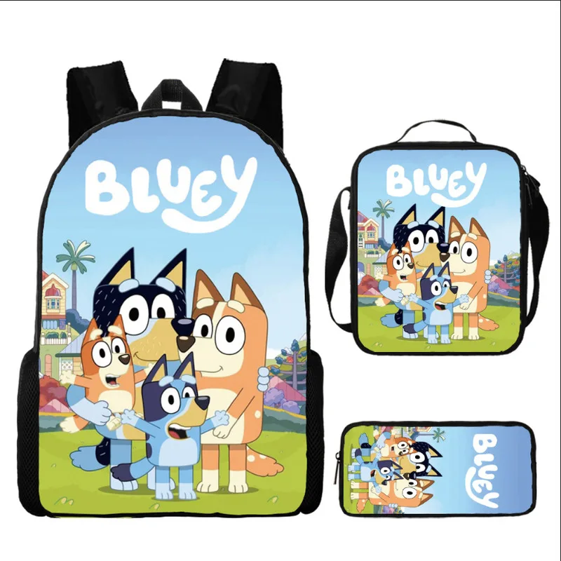 

New Bluey Animation Peripheral Children's Outdoor Storage Bag Printed Backpack Primary School Student School Bag Pencil Bag