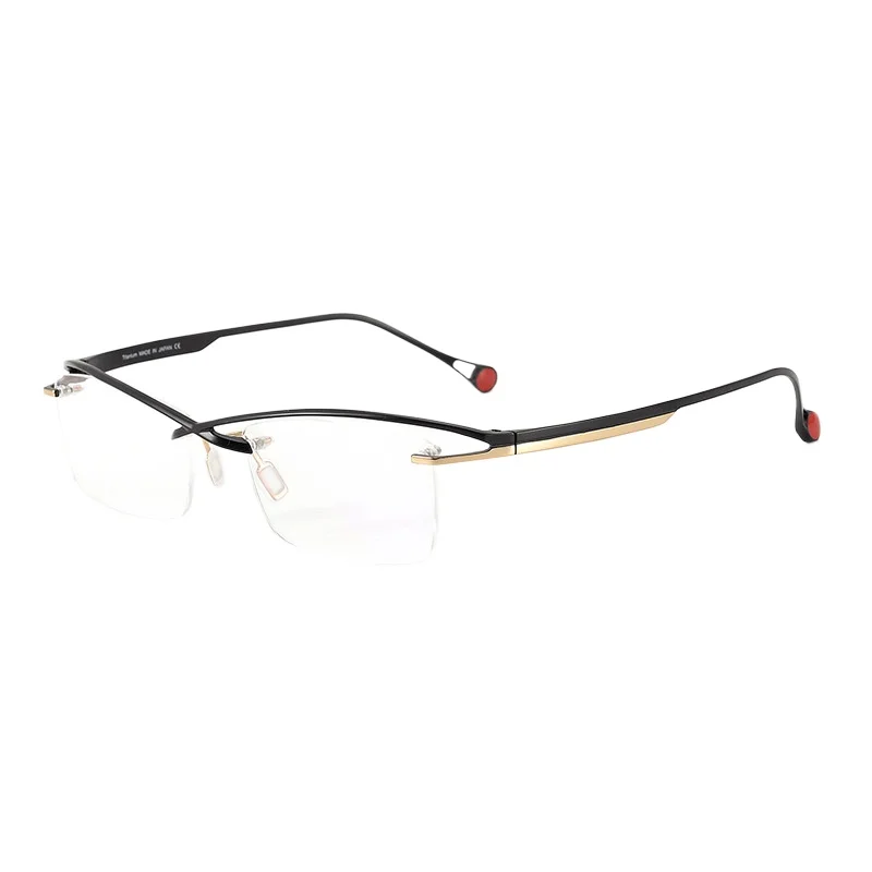 

Cross eyebrow line half frame pure titanium business myopia square glasses frame