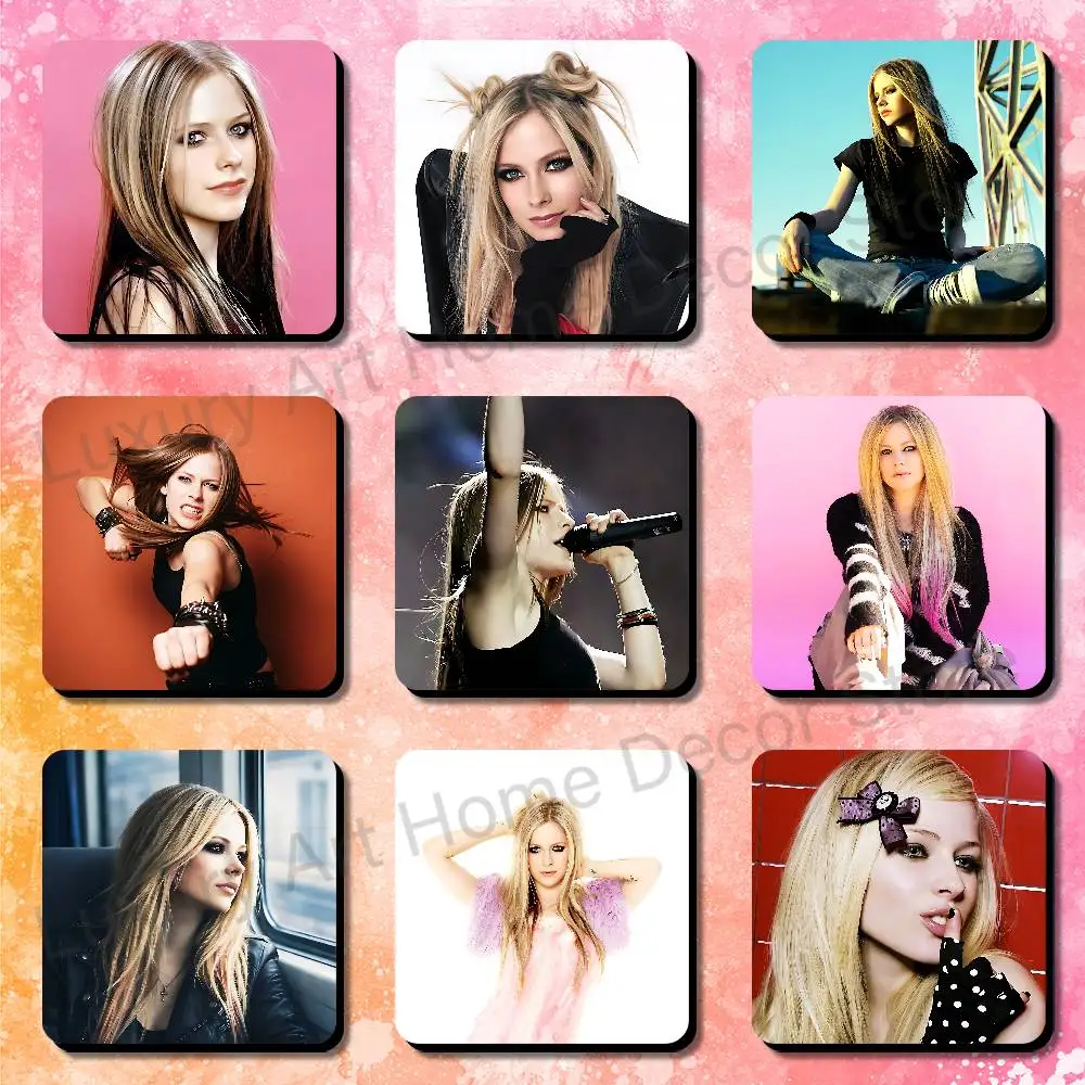 A-Avril L-Lavigne Ironic Fridge Freezer Refrigerator Magnets Metal Cabinet Dimensions 75x75mm Magnetic Sticker Cover Home