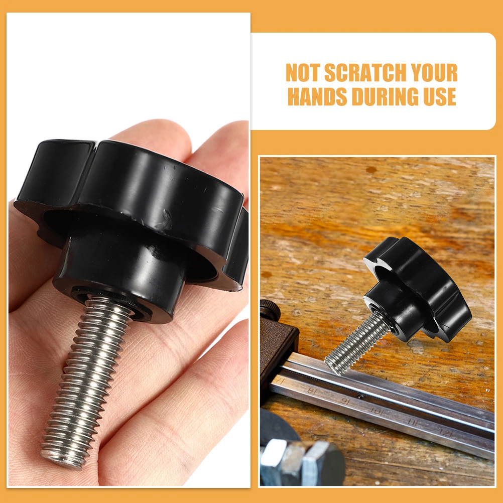 

2pcs Hexagonal Plum Handle Knob Nut Screw Bolt T Track Accessories Clamping Screw Black Outdoor Garden Canopy Frame Parts Swing