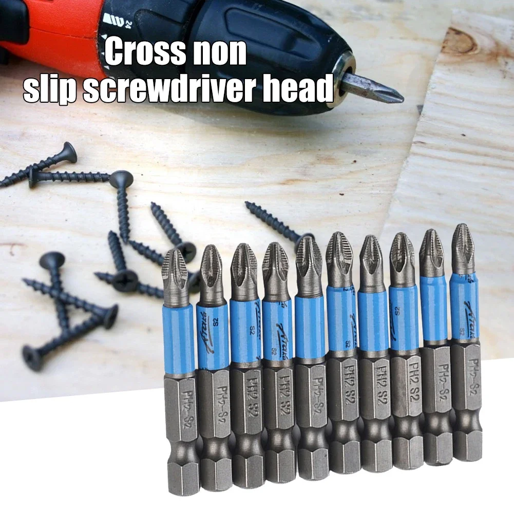 PH2 Hex Shank Screwdriver S2 Head Bits 50mm Cross Non-slip Drill Bits Batch Head Screwdriver Tip Holder Hand Tool