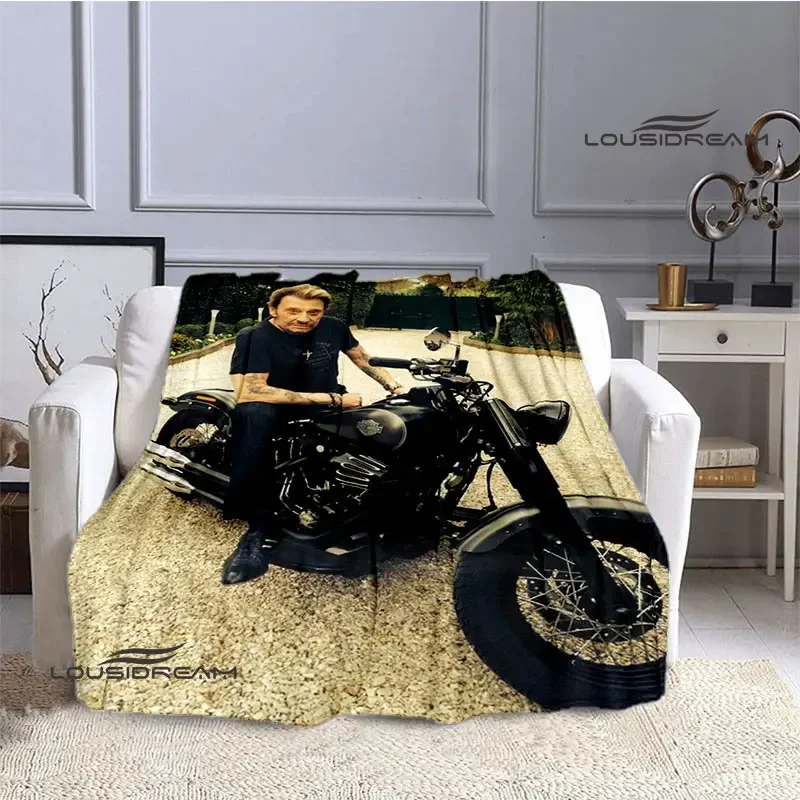 French rock star Johnny Hallyday print blankets Picnic blanket Flange Warm blanket Home travel blanket bed linings birthday gift