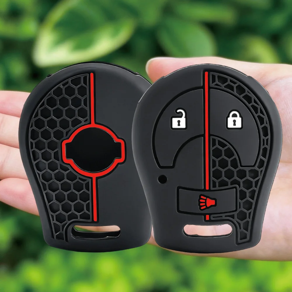 Keychain For NISSAN Juke March Qashqai Sunny Sylphy Tiida X-Trail 3 Buttons Car Key Case Cover Shell Fob Holder Key Protector - view 4