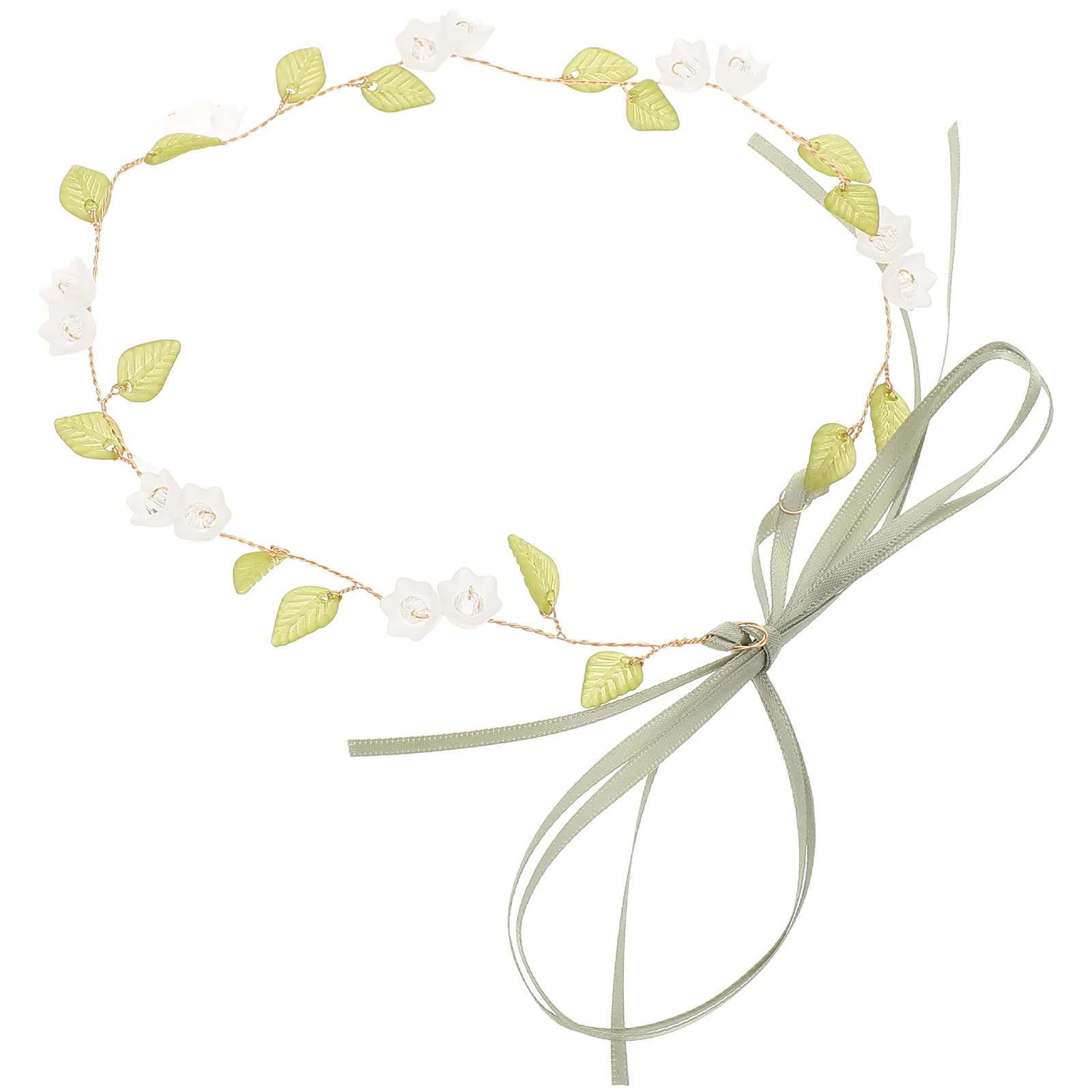 Handmade Lily of Flower Crown Headband Romantic Bridal Hairpiece Wedding Headband for Bride Floral Hair Accessories