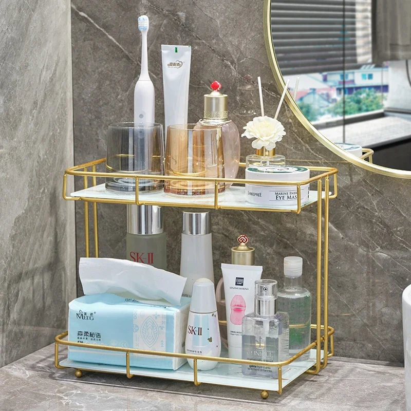 Light Luxury Bathroom Bathroom Shelf Desktop Toiletries Toiletries Box Toilet Toilet Countertop Store New Products