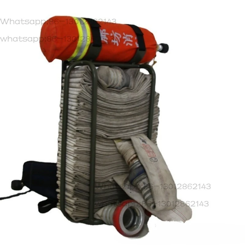 Fire hose back frame respirator three disc hose integrated back frame