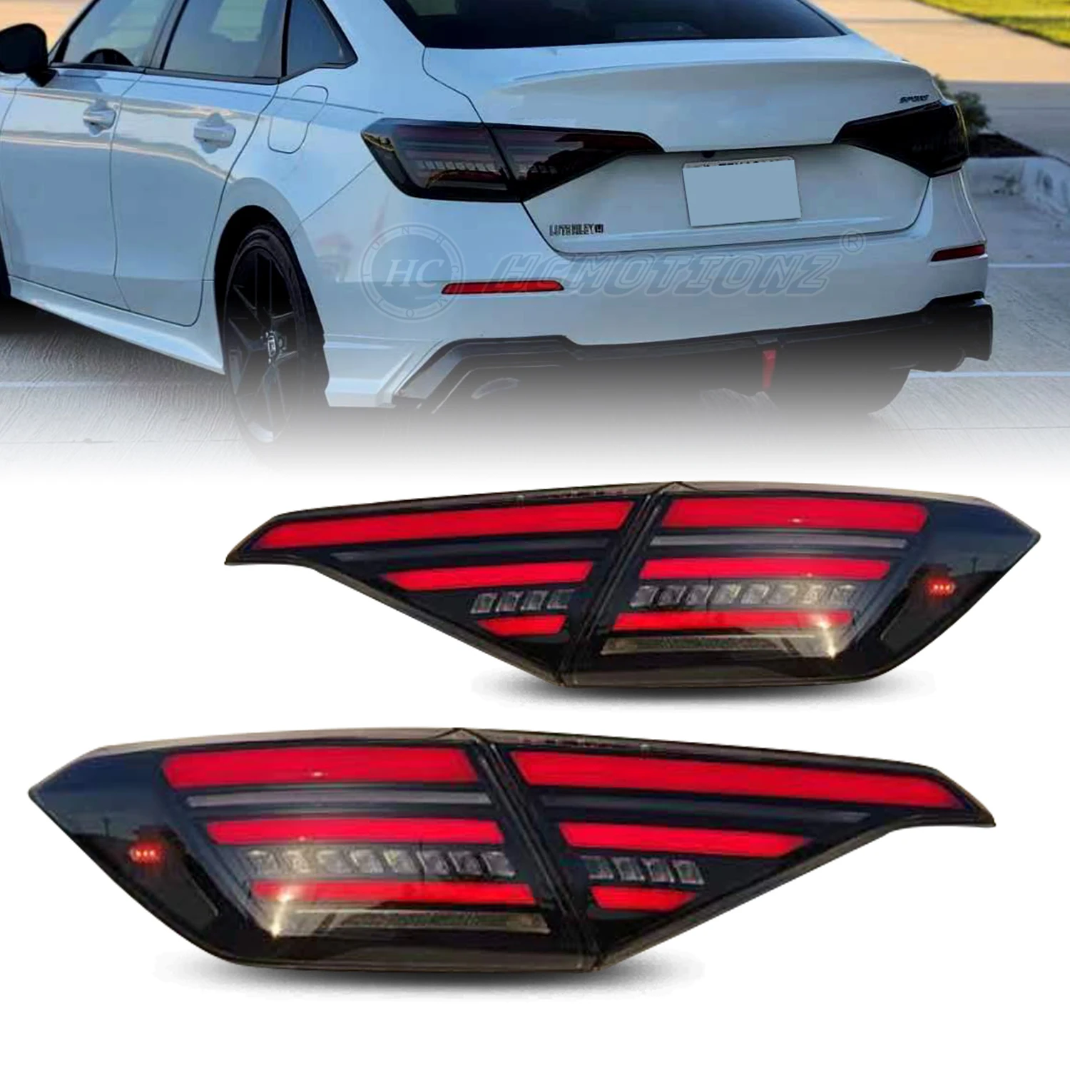 

HCMOTIONZ LED Tail Lights for 11th Gen Honda Civc 2022 2023 Car Styling Back Lights DRL Rear Lamps Assembly Accessories