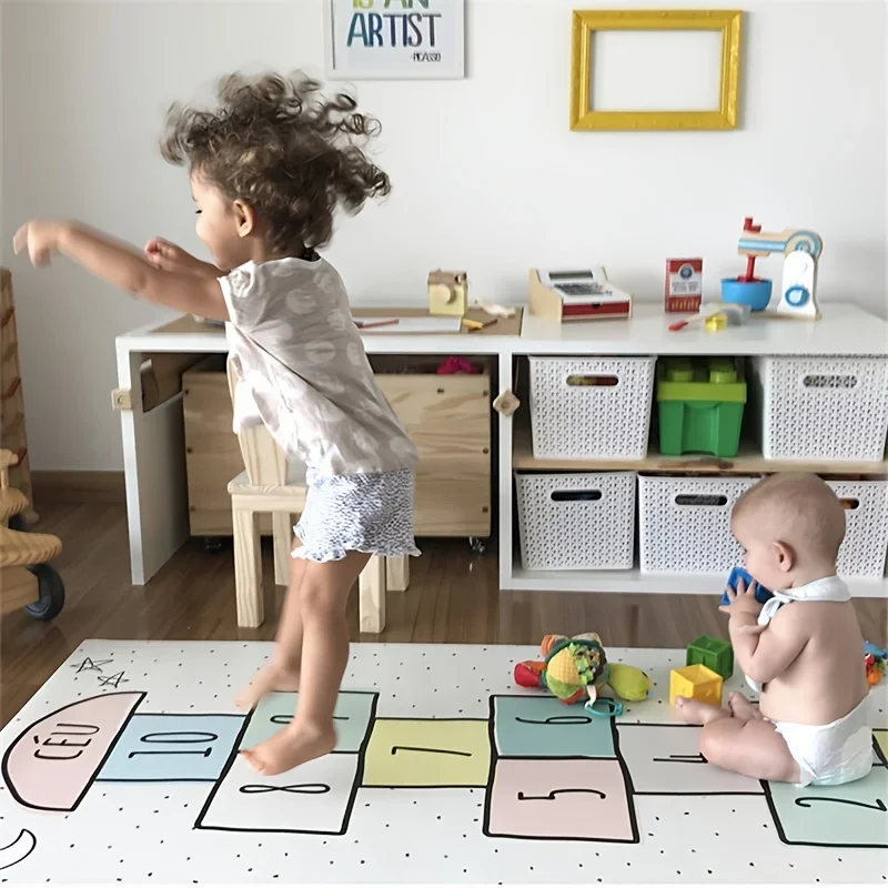 Carpet Activities For Baby Fun Hopscotch Little Games Children\'s Bedroom Living Room Anti-slip Muffled Cartoon Baby Mat